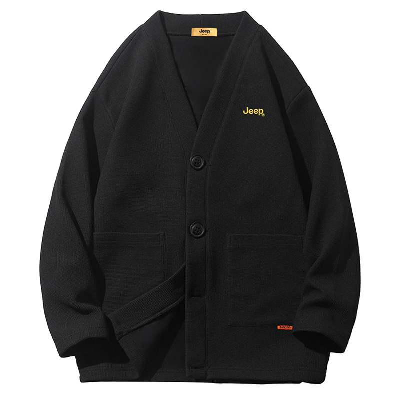 

Кардиган Unisex V-образного выреза Moderate Jeep, черный