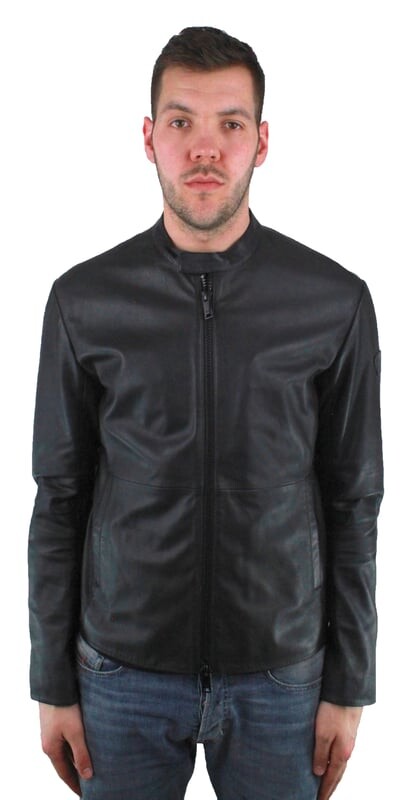 

W1B50P w1p52 999 кожаная куртка Emporio Armani, черный