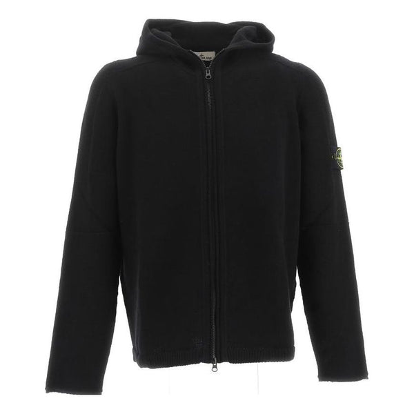 Куртка zip hoodie 'black' Stone Island, черный