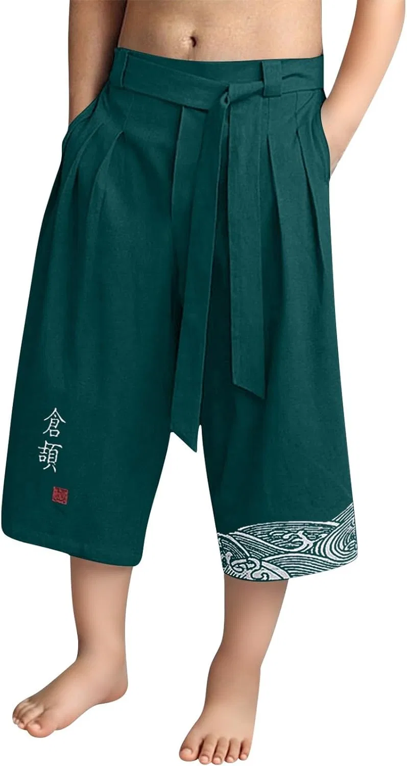 Брюки капри с завязками, спортивные, 2-blackish Green