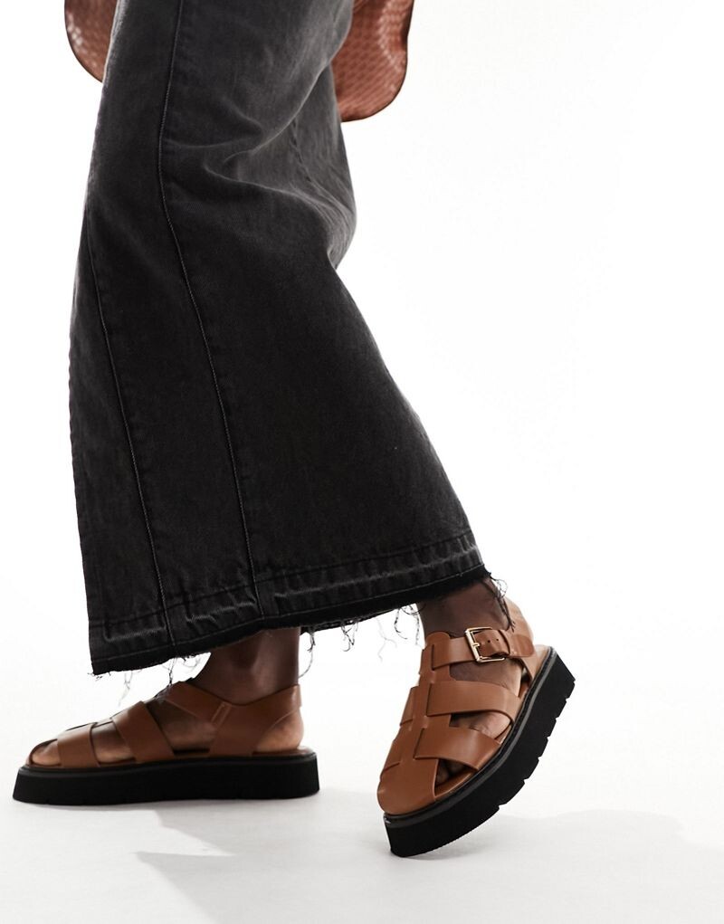 

French Connection – светло-коричневые босоножки на плоской платформе