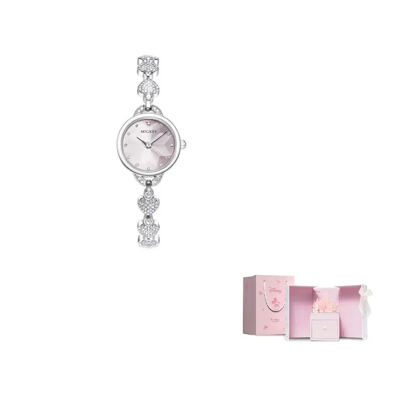 

Disney Часы Princess Quartz Movement Metal Strap Watch Women's Pink Watch Dial, Ballet Pink