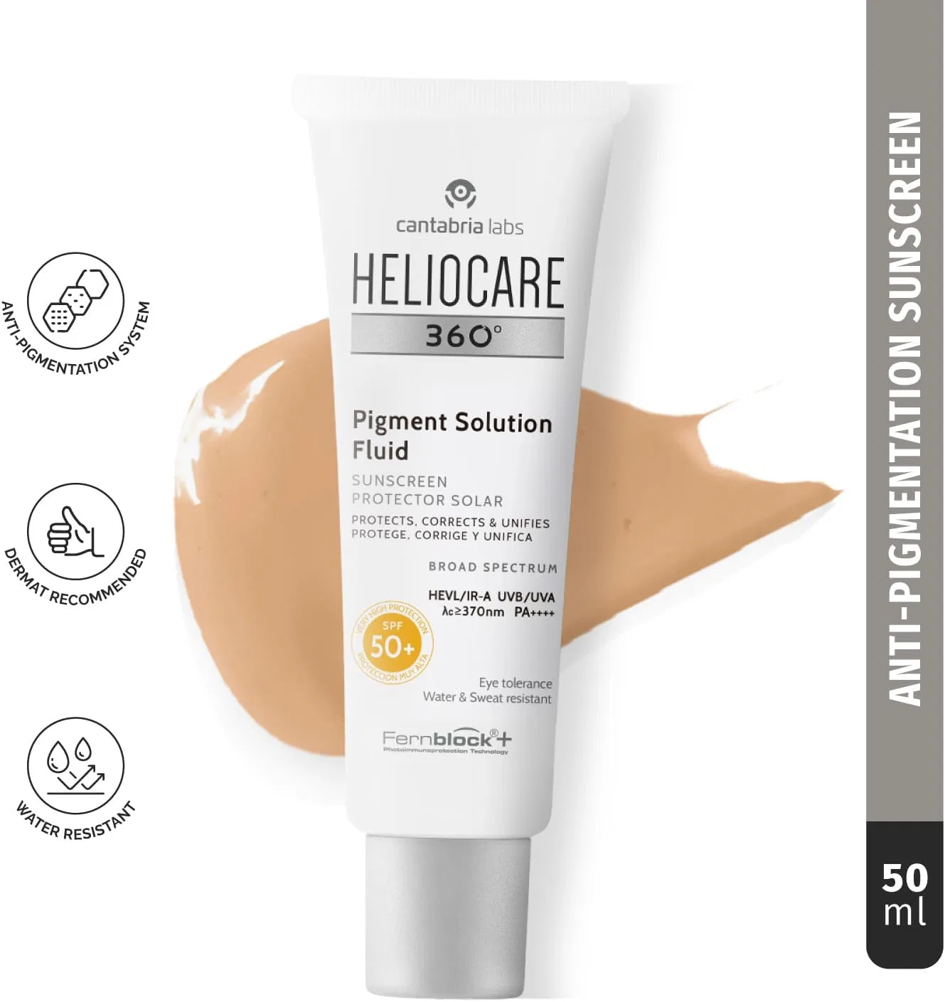 Солнцезащитный флюид Heliocare 360° Pigment Solution SPF50+ бежевый 50 мл — фото 2