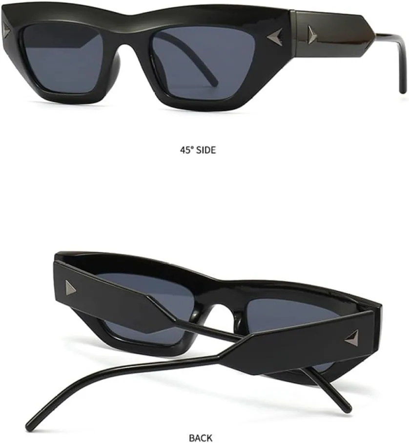 

Модные солнцезащитные очки «кошачий глаз» для женщин, винтажные очки конфетных цветов, мужские солнцезащитные очки с заклепками и градиентом MTZJH, Orange Grey Tea