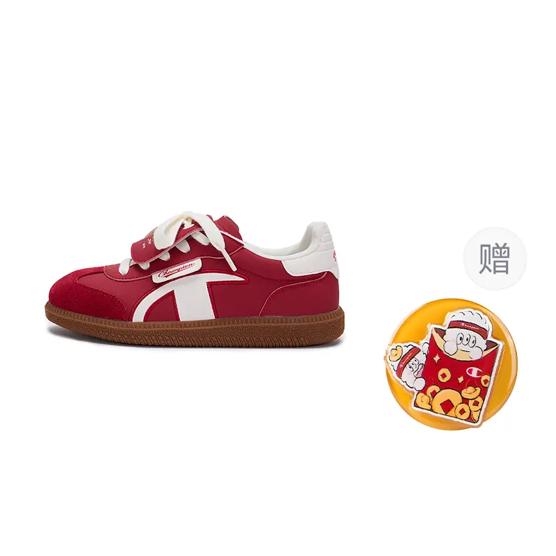 Champion Kids Кроссовки для скейтбординга детские, низкие, из искусственной кожи, устойчивые к скольжению и истиранию, красные — фото 2