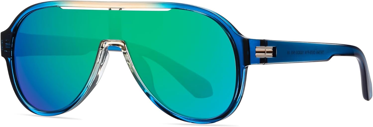 

Солнцезащитные очки Cyxus One-Piece с поляризацией, для женщин и мужчин, TR90, увеличенные квадратные линзы TAC, модные, защита UV400, P1131, Frame:blue+ Lens:blue Mix Green-1311