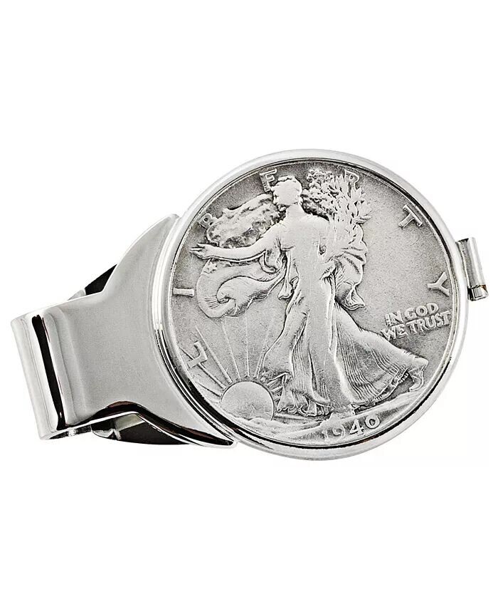

Мужской серебряный зажим для денег в полдоллара для монеты Walking Liberty American Coin Treasures