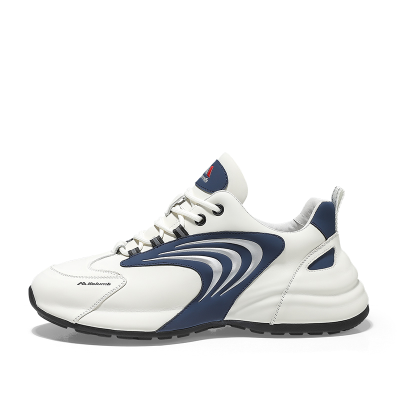 

Kolumb Нескользящие и дышащие низкие повседневные туфли для мужчин, белые, синие