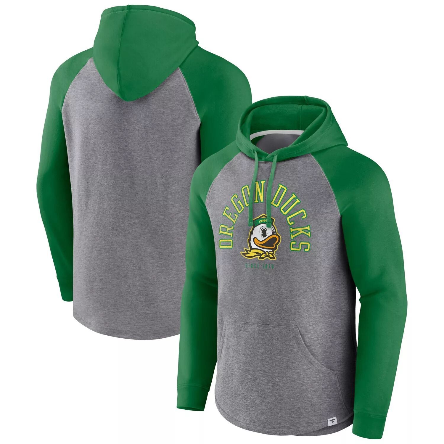 

Мужской пуловер с капюшоном Fanatics зеленого/серого цвета Oregon Ducks с запахом реглан, Зеленый, Мужской пуловер с капюшоном Fanatics зеленого/серого цвета Oregon Ducks с запахом реглан