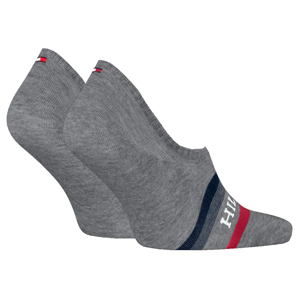 Носки 2 шт Tommy Hilfiger Footie no show, серый — фото 2