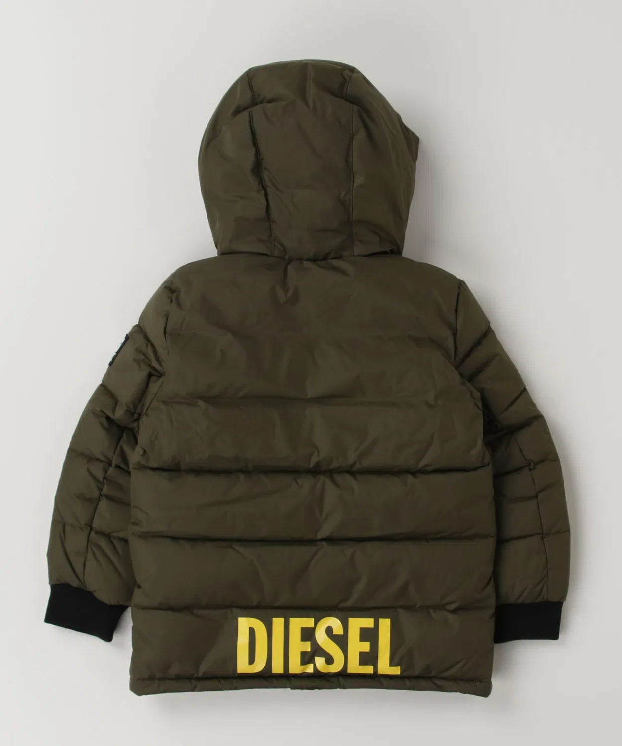 Детская куртка-пуховик DIESEL с принтом на спине, синяя — фото 4
