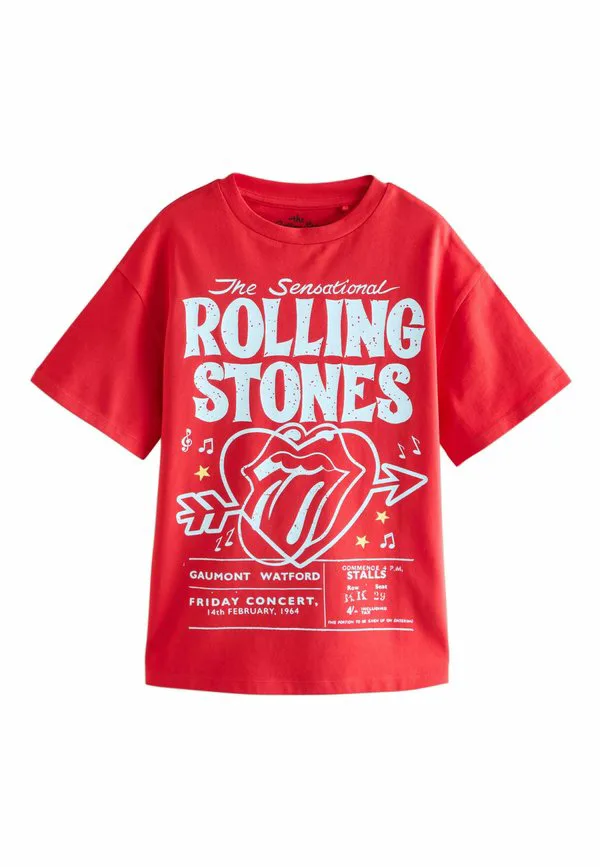 Футболка стандартного кроя с принтом логотипа группы rolling stones. Next, Red