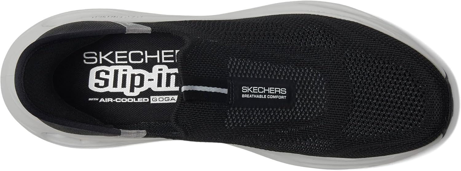 Мужские кроссовки Skechers Max Cushioning Glide Step Euclid с легким надеванием, черный/серый — фото 2