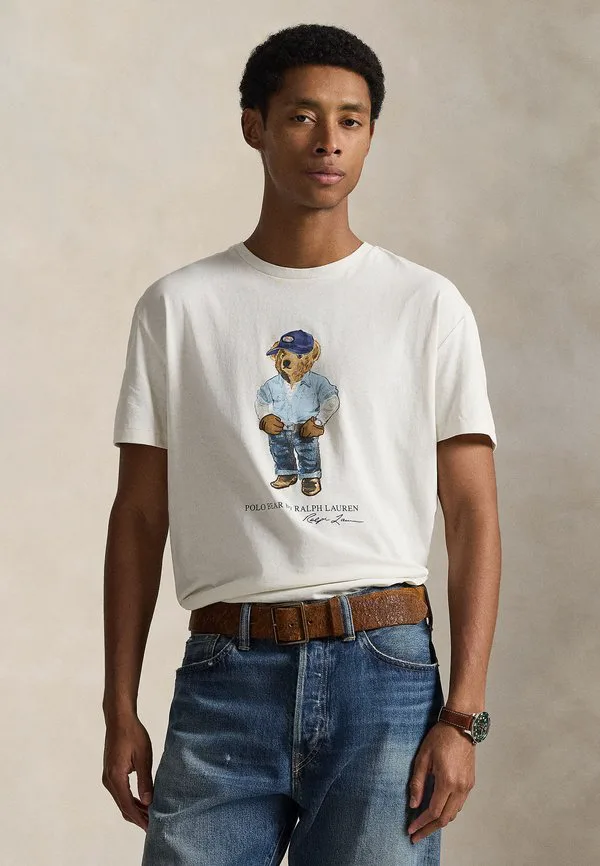 Классическая футболка-поло с принтом медведя. Polo Ralph Lauren, Nevis-Denim Bear