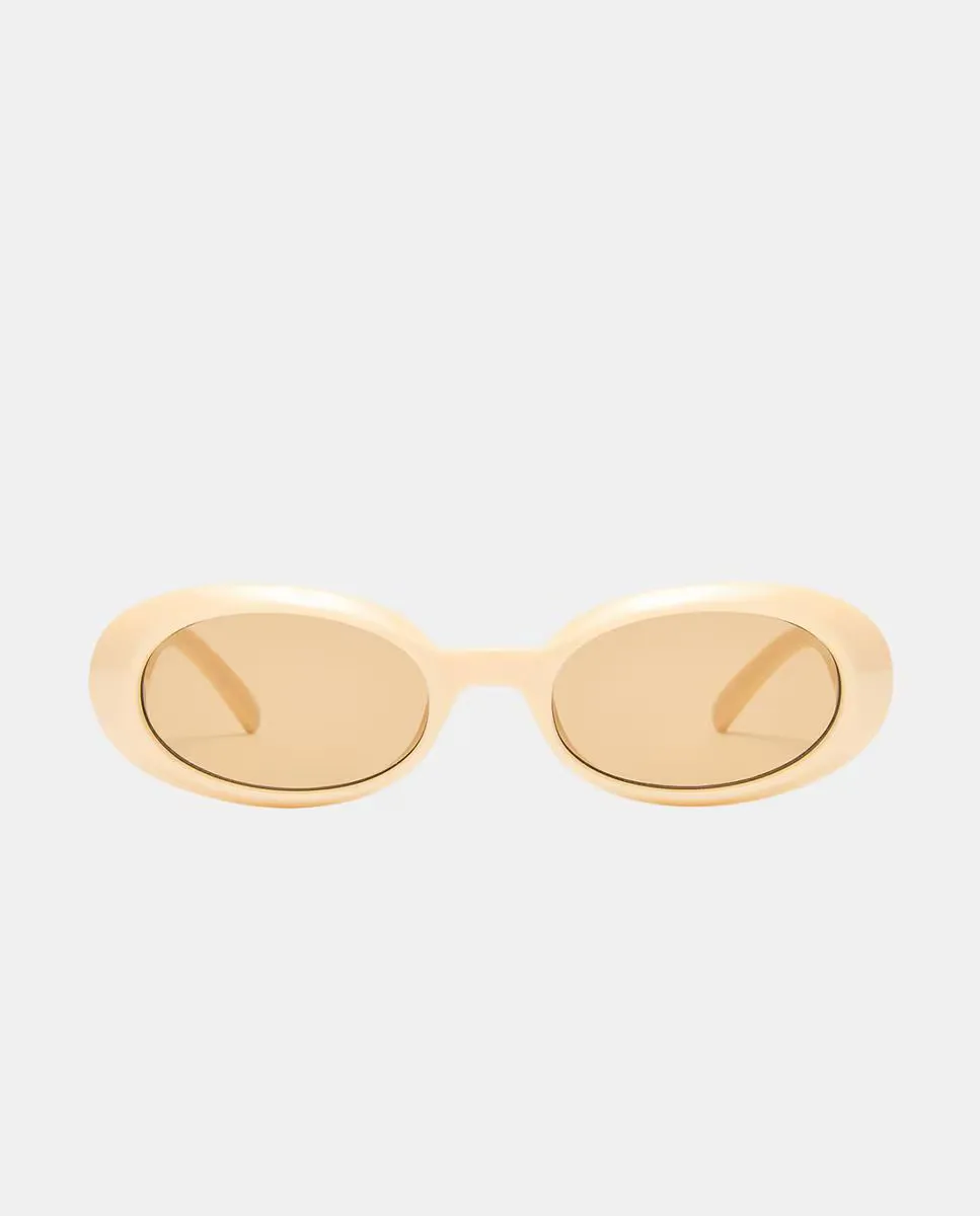 

Овальные солнцезащитные очки унисекс в литой оправе Le Specs, цвет Nude