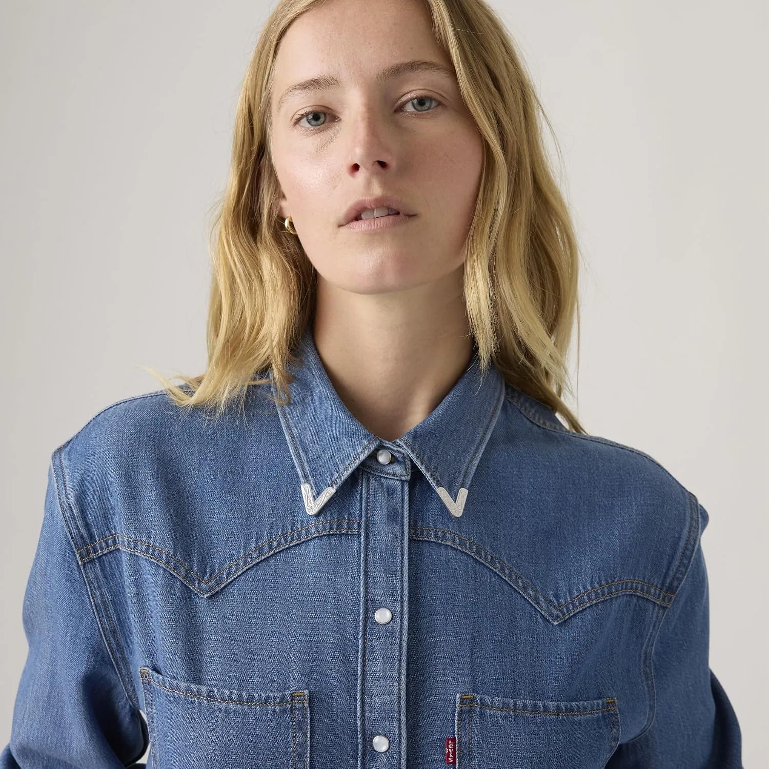 Джинсовая рубашка, western, Teodora, Levi's, разноцветная — фото 3