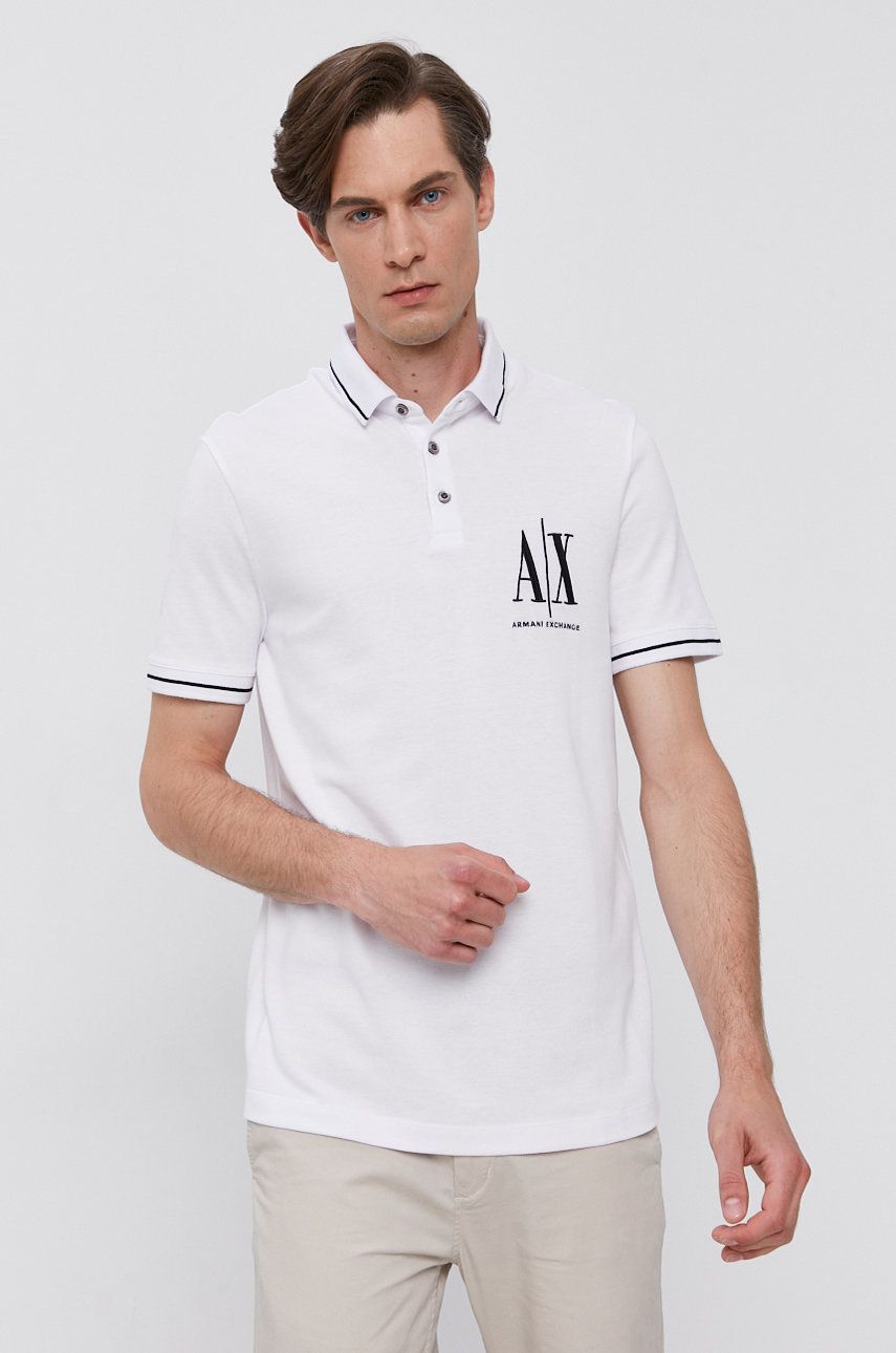 

Поло Armani Exchange, белый