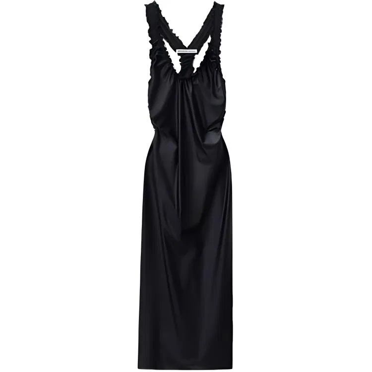 Платье без рукавов женское Black с круглым вырезом средней длины Alexander Wang