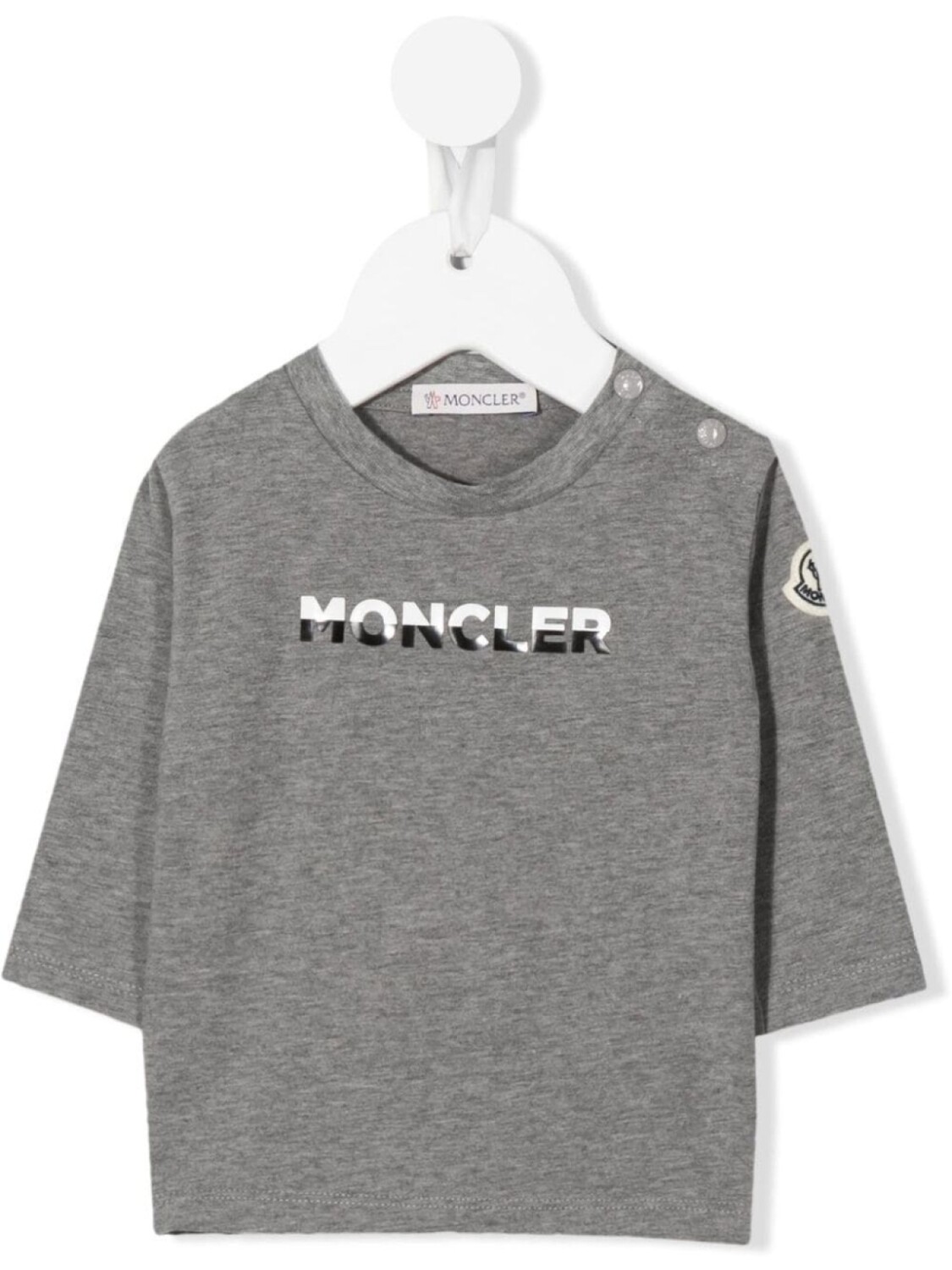 

Moncler Enfant футболка с логотипом, серый