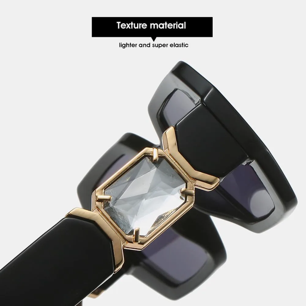 

Роскошные женские солнцезащитные очки большого размера с бриллиантами, прямоугольные, в винтажном стиле, с полосками, защита от УФ-излучения UV400 TYUVIVO, C5