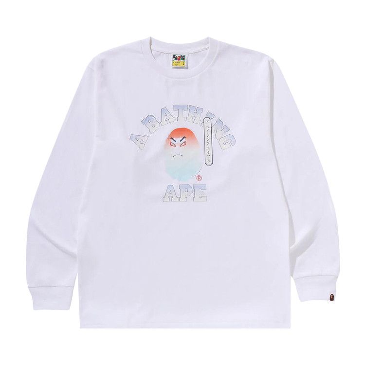 

Футболка BAPE Kabuki Head Long-Sleeve Tee, White
