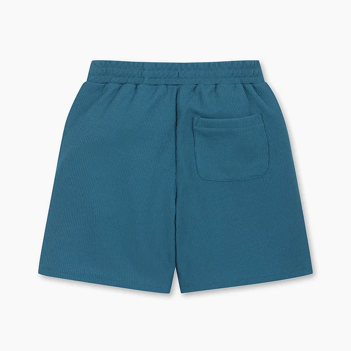 Детские бирюзовые вафельные шорты-бермуды от Benetton Kids — фото 2