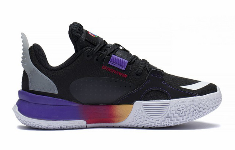 Баскетбольные кроссовки All City 10 Kids GS Low-top черные/фиолетовые New Lakers Lining Young — фото 2