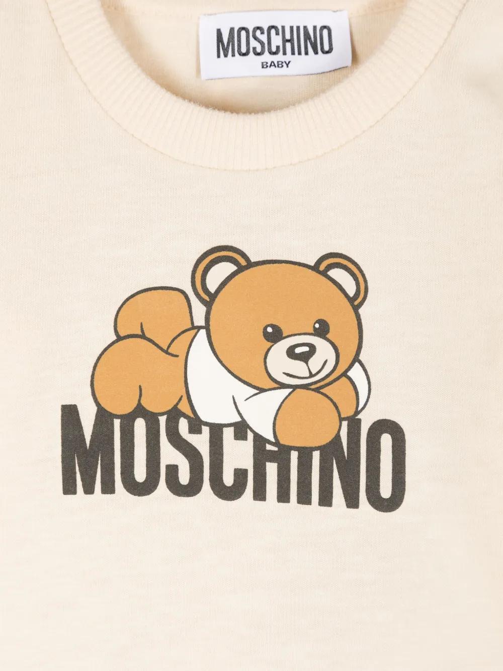 Футболка с принтом Teddy Bear Moschino Kids, нейтральный — фото 3