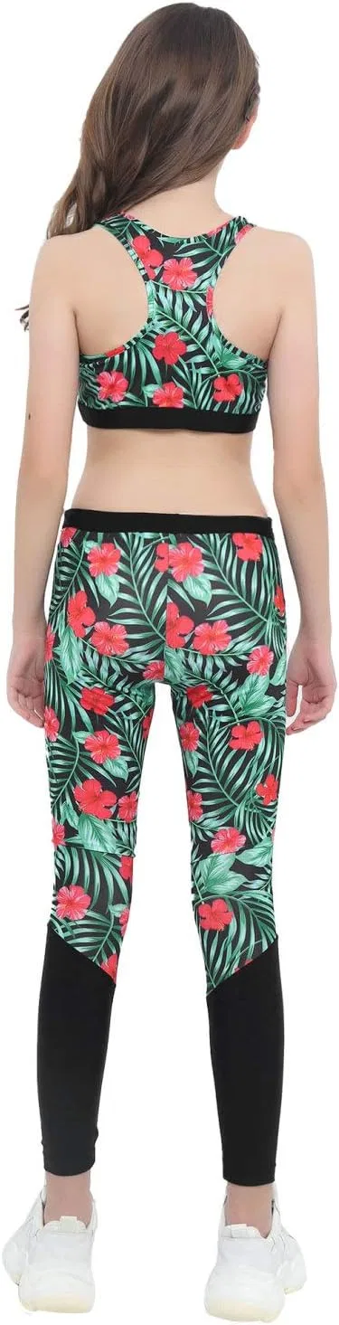 Детский спортивный комплект из топа и леггинсов winying, Green&red 4 — фото 4