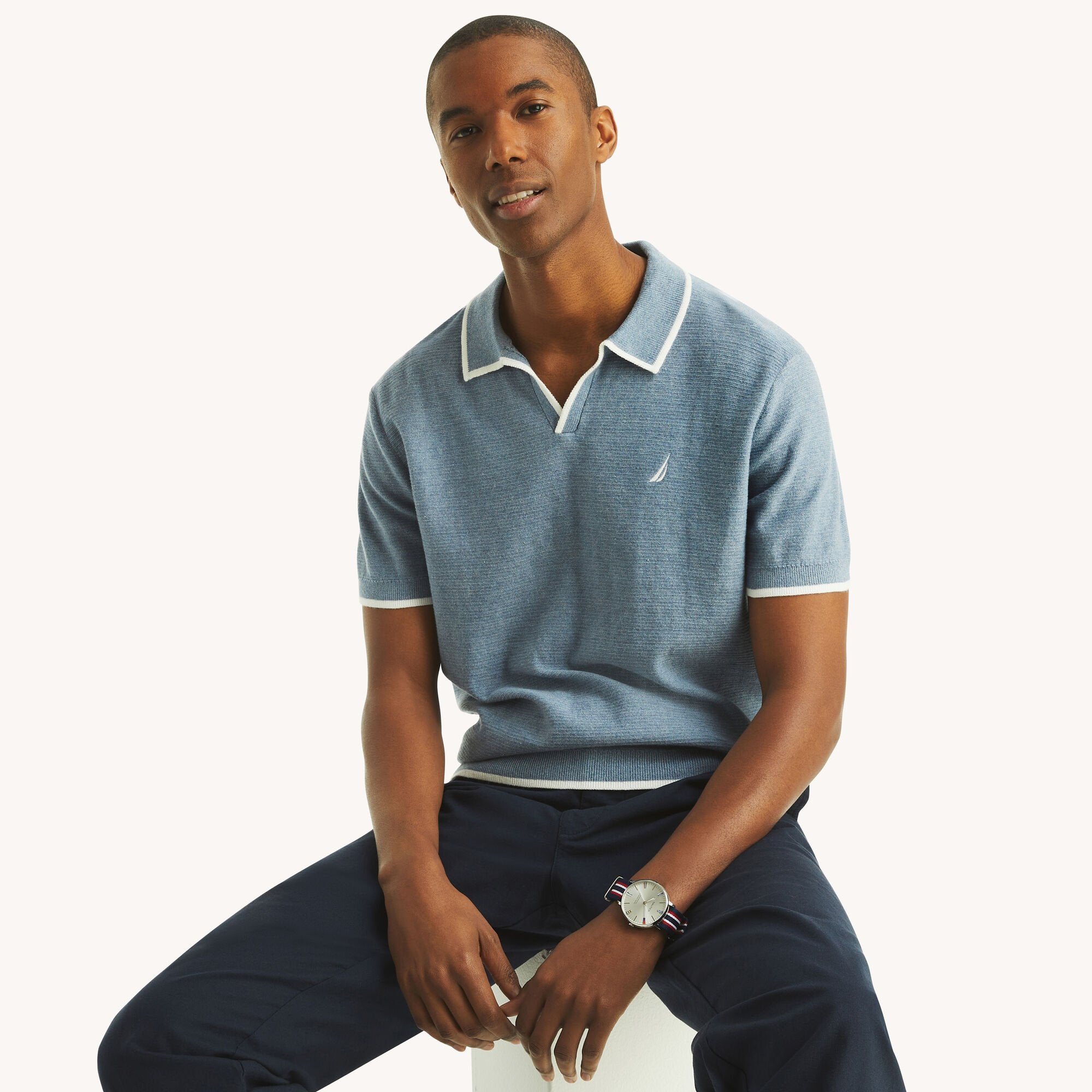 

Nautica Mens Tipped Textured свитер Polo