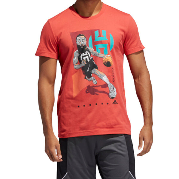 Футболка баскетбольные спортивные с коротким рукавом красные Adidas, красный — фото 3