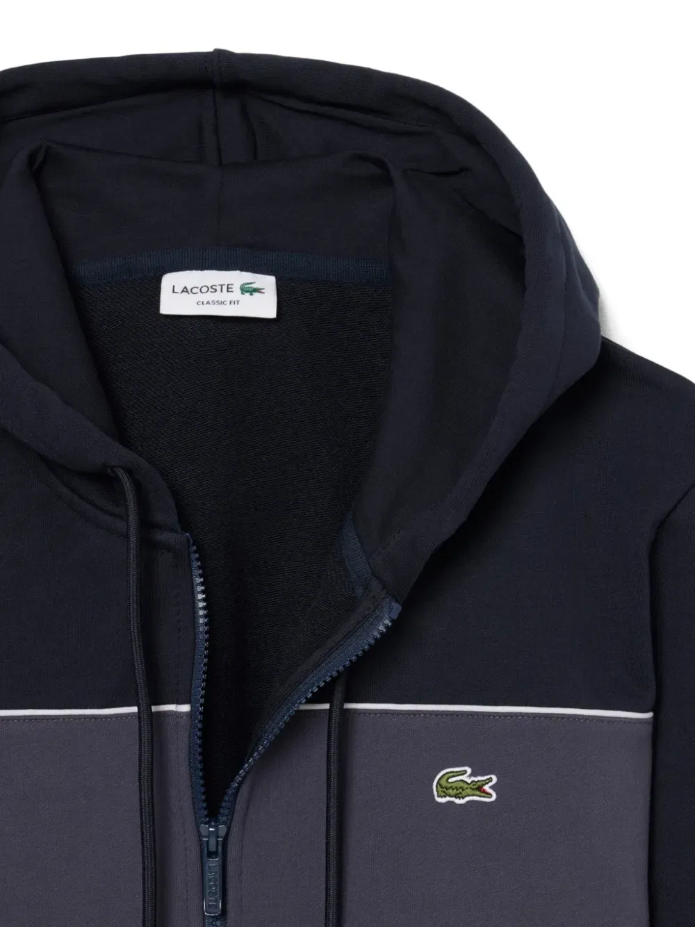 Хлопковая толстовка на молнии с цветовыми блоками Lacoste, синий — фото 3