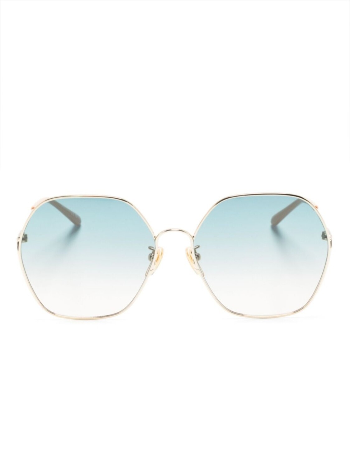 

Chloé Eyewear солнцезащитные очки в массивной оправе, золотой