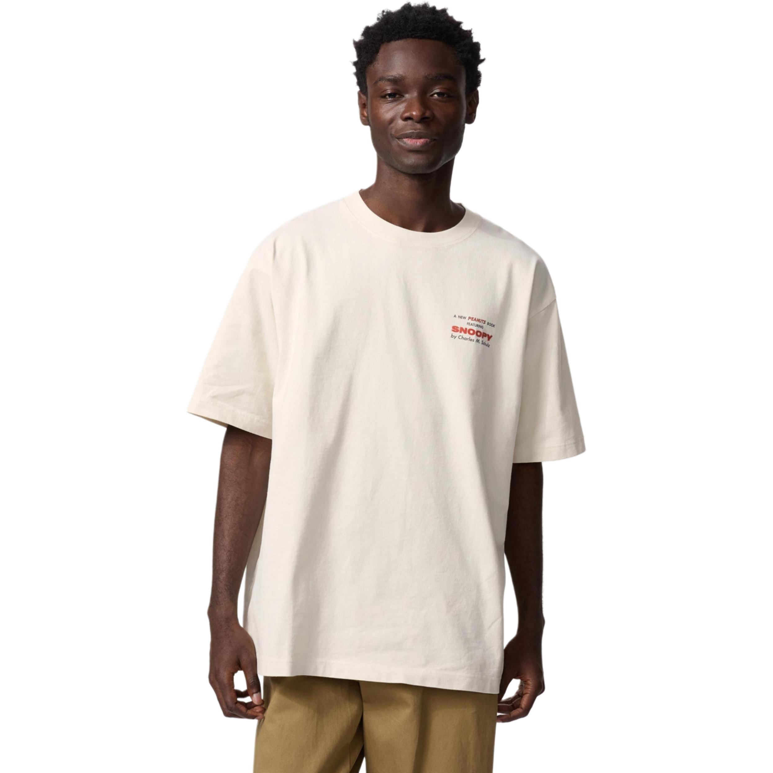UNIQLO Футболка PEANUTS Collaboration SS25 мужская светло-бежевая — фото 4