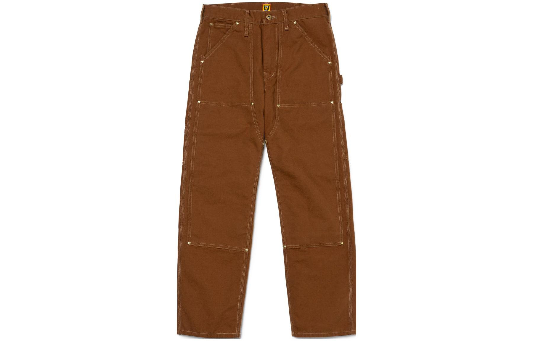 

Прямые брюки с золотистой фурнитурой HUMAN MADE, желтый