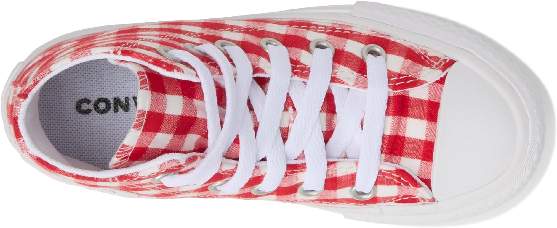 Кроссовки Converse Kids Chuck Taylor All Star Eva Lift Checkered Platform, цвет Vintage White/Red/White — фото 2