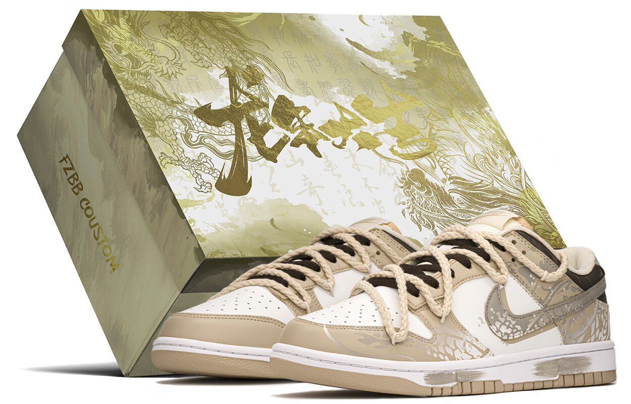 

Кроссовки Nike Dunk Skateboarding Shoes Men Low-top Brown/yellow, синий