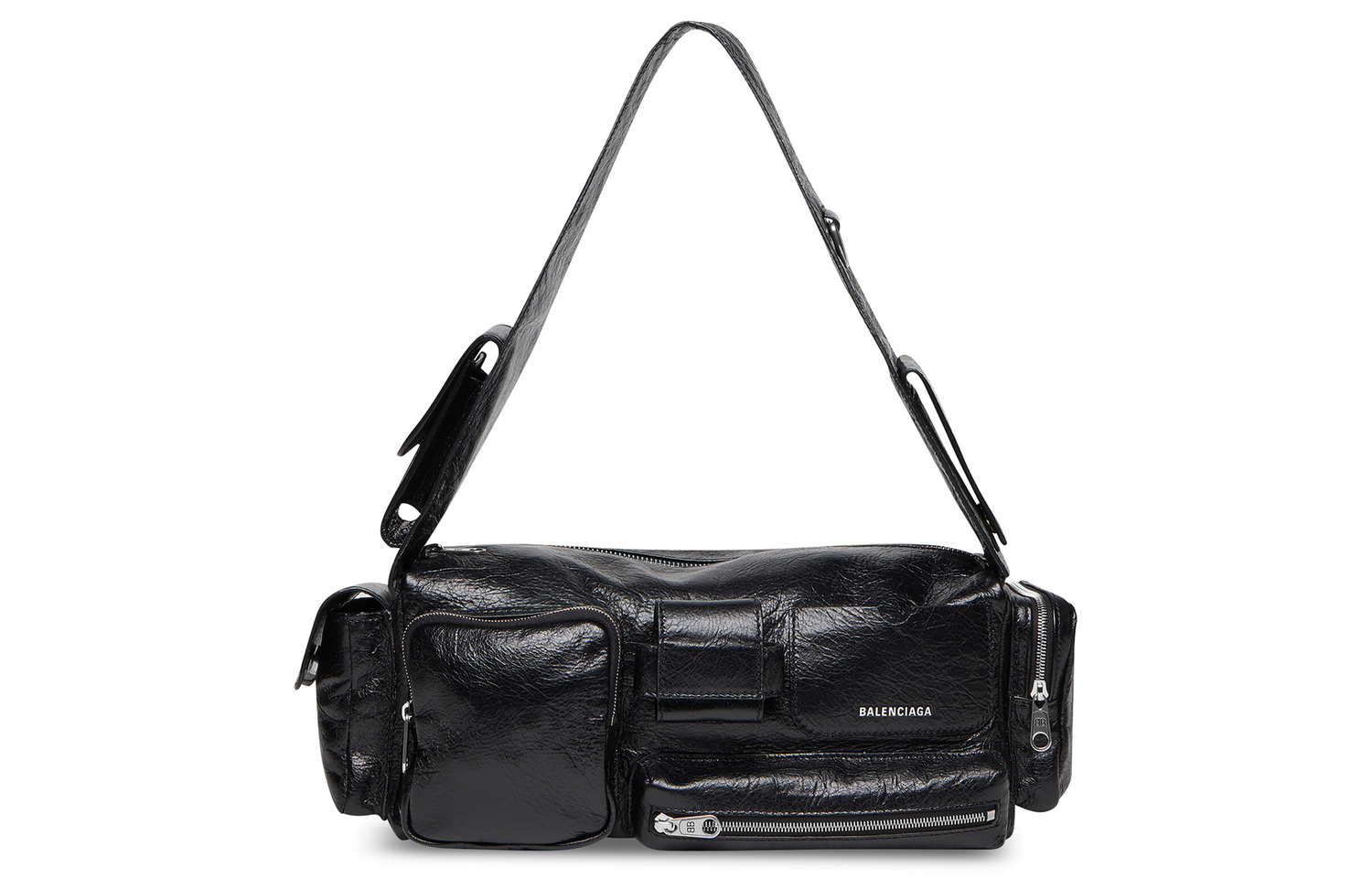 

Мужская маленькая сумка-слинг Superbusy черного цвета Black Balenciaga