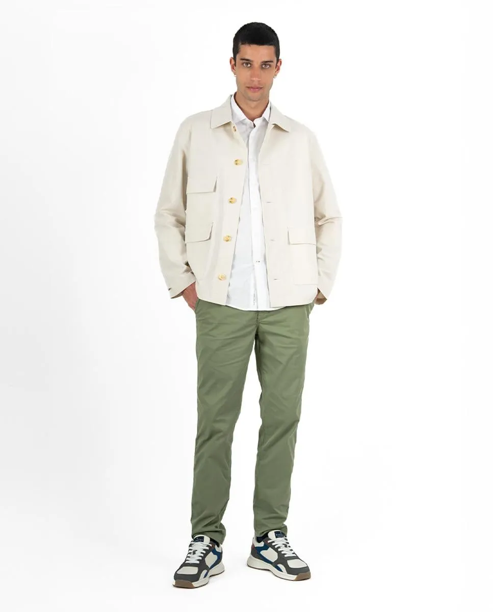 

Льняная мужская рубашка на пуговицах Makarthy, бежевый