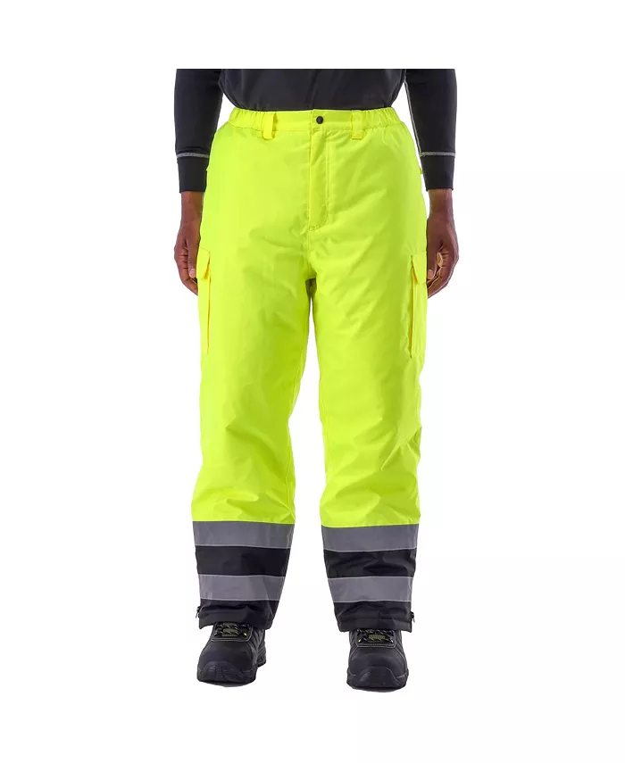 

Мужские утепленные водонепроницаемые брюки HiVis - высоковидимая, теплая и прочная рабочая одежда RefrigiWear, зеленый