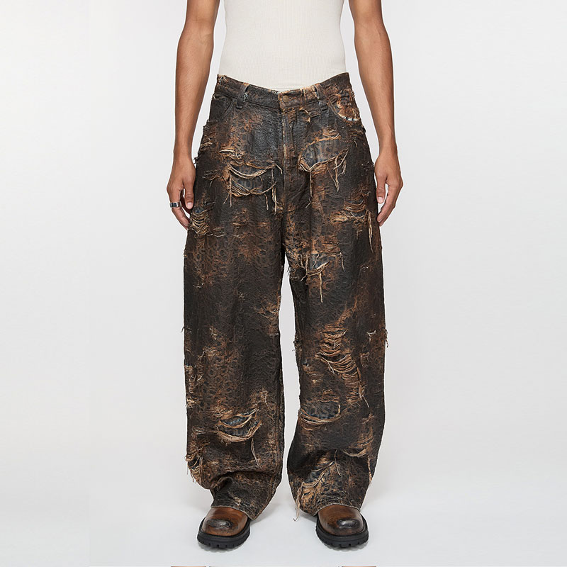 Сверхширокие джинсы Super Baggy Fit Acne Studios, коричневый — фото 4
