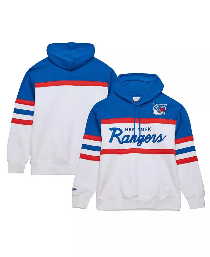 

Мужская бело-голубая толстовка с капюшоном New York Rangers Head Coach Mitchell & Ness