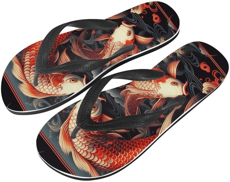 

Женские плетеные шлепанцы Tribal с клубникой Koi, унисекс, мягкие тапочки, радужные пляжные летние повседневные шлепанцы для ванной Semiouray, Japanese Koi Pattern