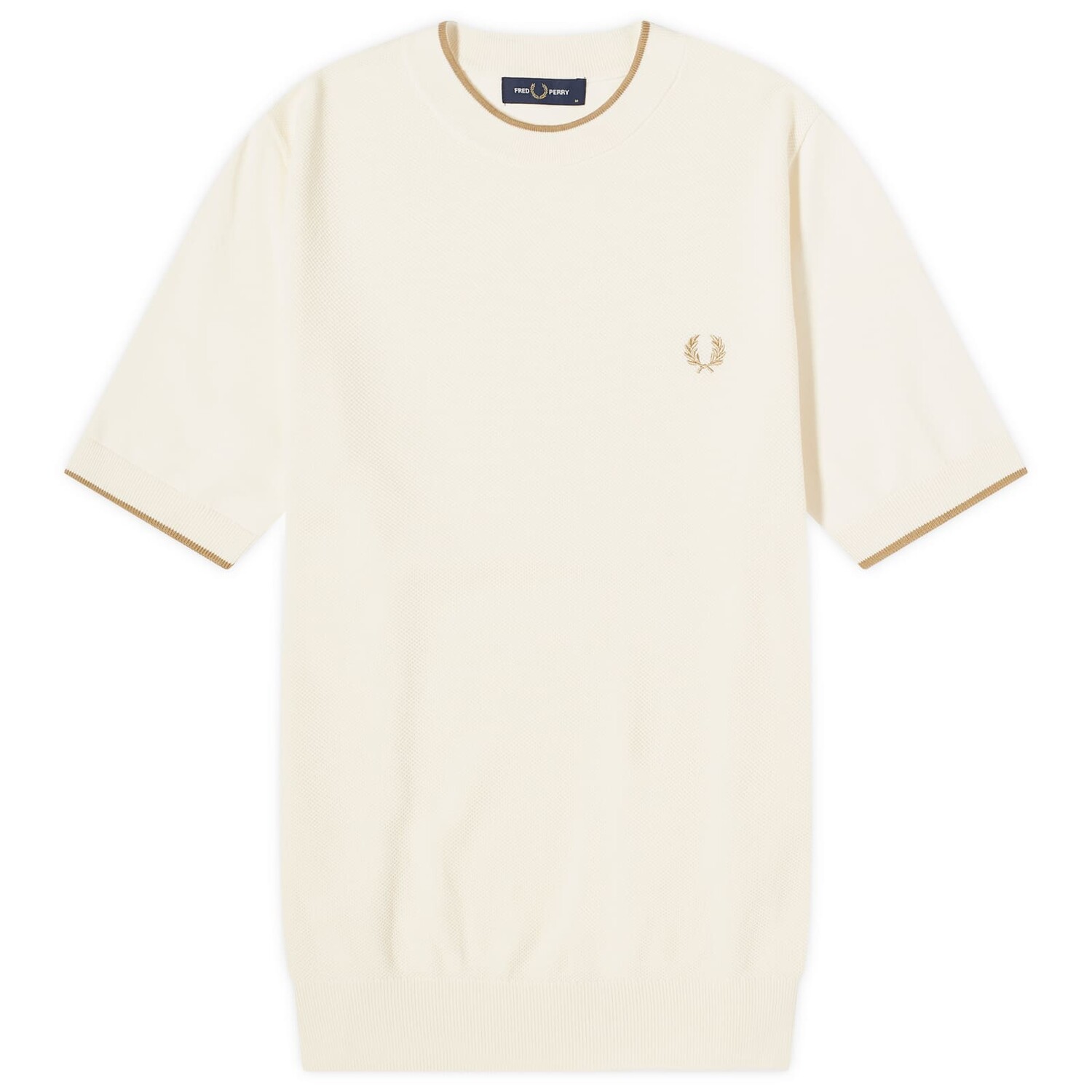 

Футболка Fred Perry Textured Knit T-Shirt, экрю