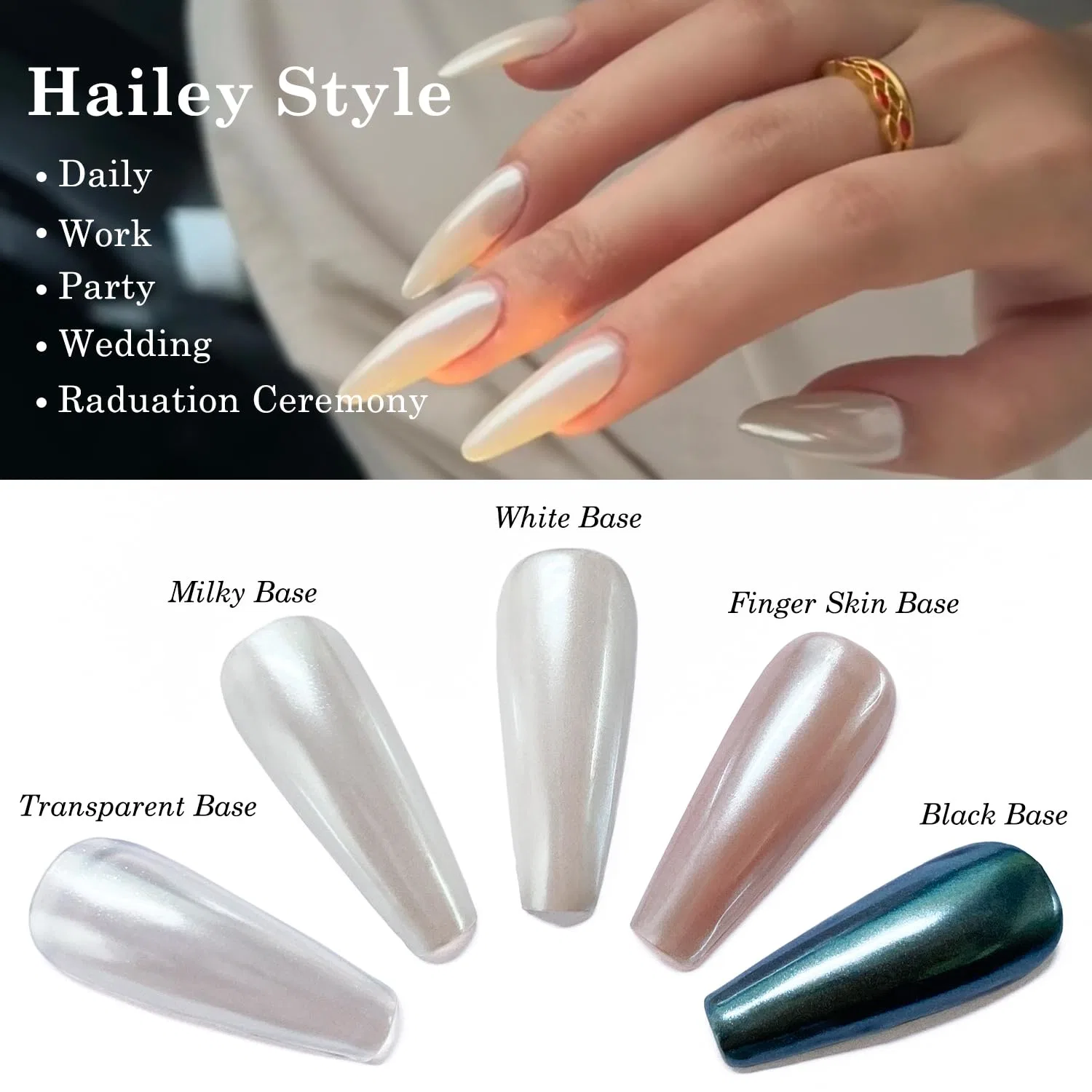 Пудра для ногтей «Magic White Pearl Chrome» с эффектом хрома Fokostar — фото 3