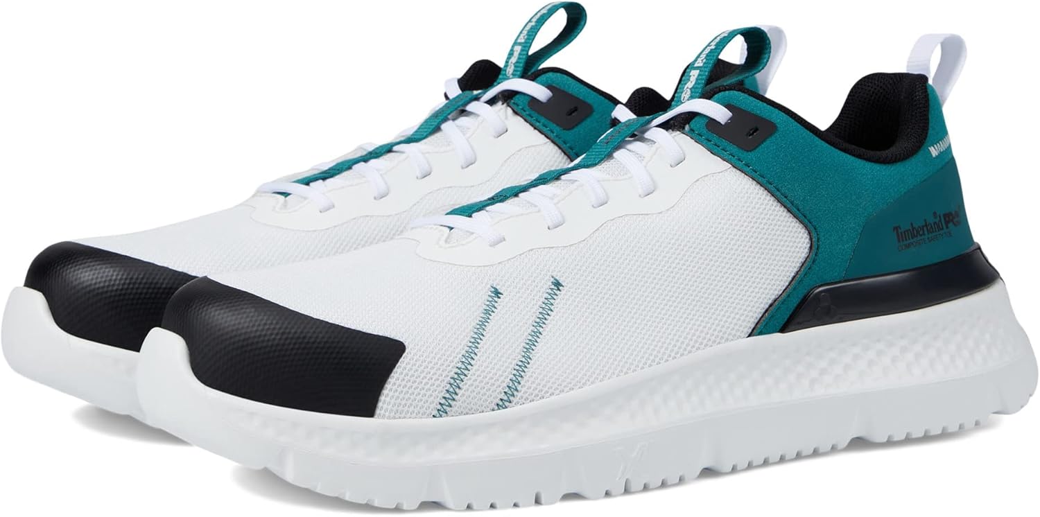 

Мужские рабочие ботинки Timberland PRO Setra Low Comp Toe, 10 Wide White/Emerald