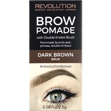 Помада для бровей с кистью темно-коричневого цвета, Makeup Revolution — фото 3