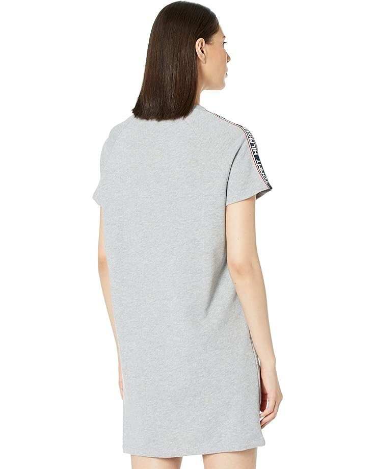 

Платье Tommy Hilfiger Short Sleeve French Terry Dress with Logo Tape Trim, цвет Stone Grey Heather