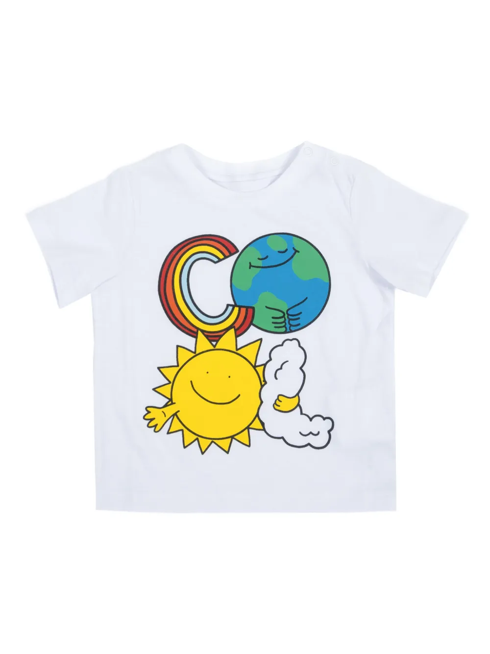 

Футболка с графическим принтом Earth Friends Stella McCartney Kids, белый