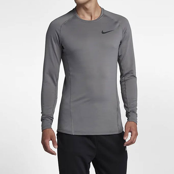 Футболка therma sports slim fit version training long sleeves gray Nike, серый — фото 2